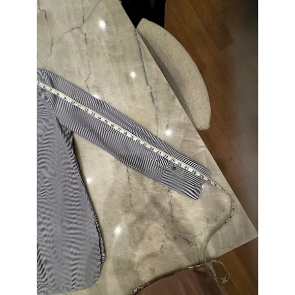 J.Crew Striped Button Down Shirt Navy Blue White Sz 6 Oversized Boyfriend Preppy - Picture 14 of 14